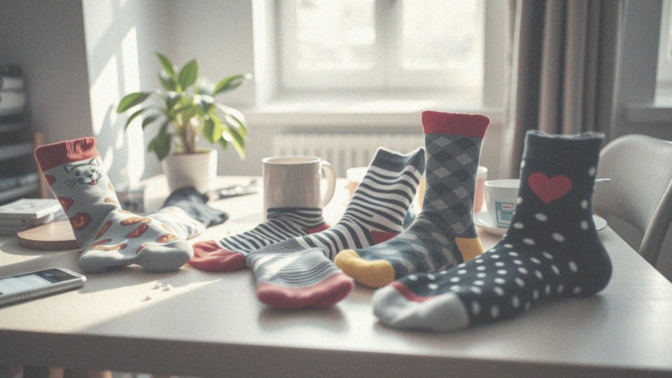 Jakie są popularne wzory skarpetek nie do pary?